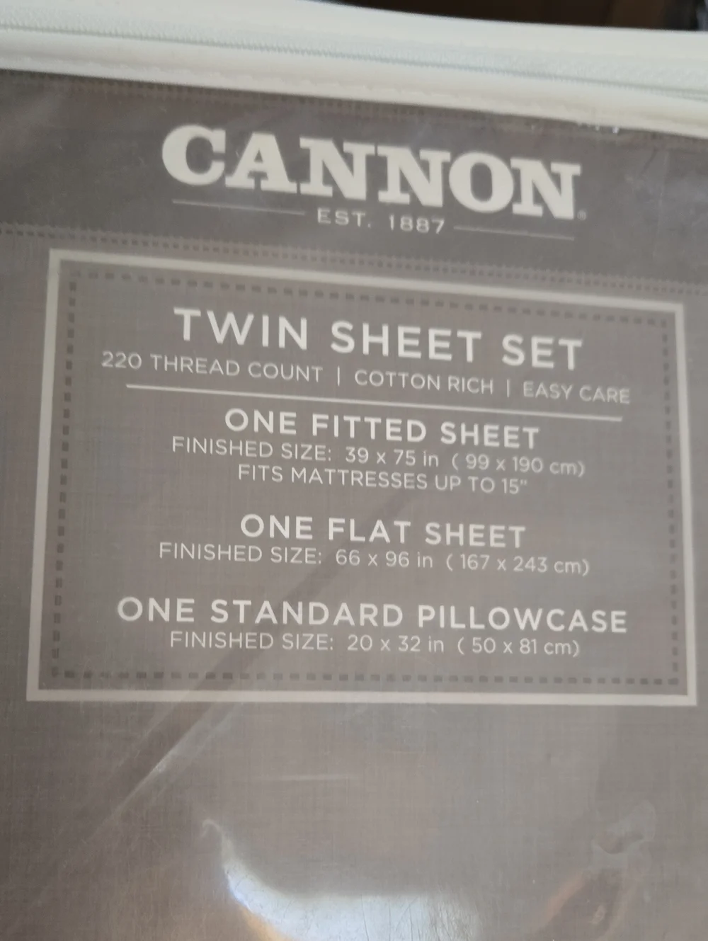 CANNON Twin Sheet Set in White